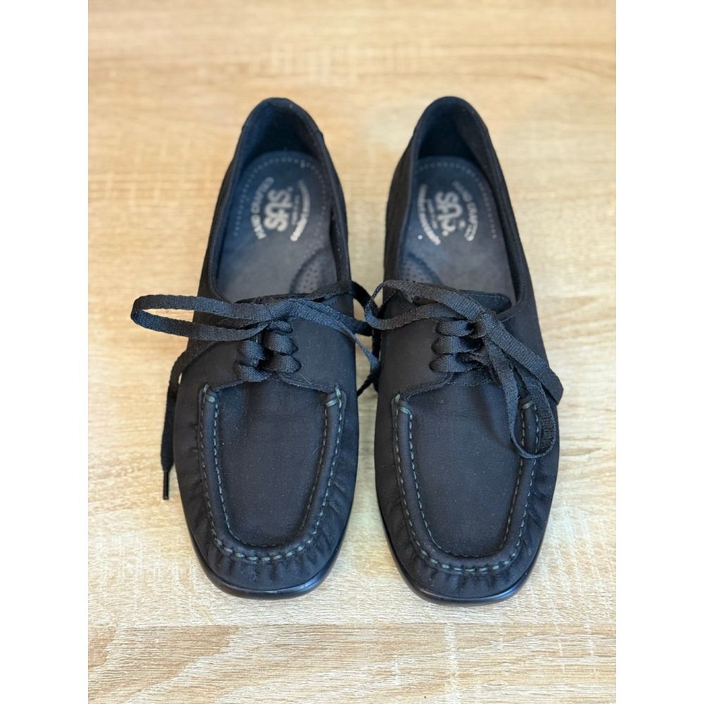 Women's SAS Black Suede Petra Moccasins size 8.5